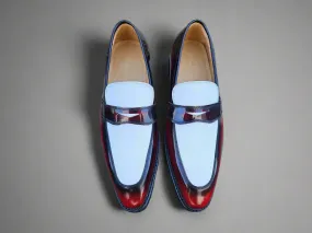 Two Tone Patent Leather Penny Loafer
