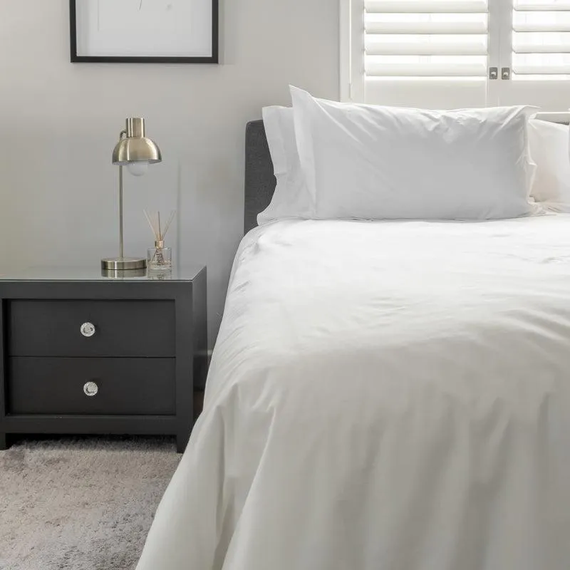 Whisper Soft 300 Thread Count Oxford Egyptian Cotton Percale Duvet Cover Set