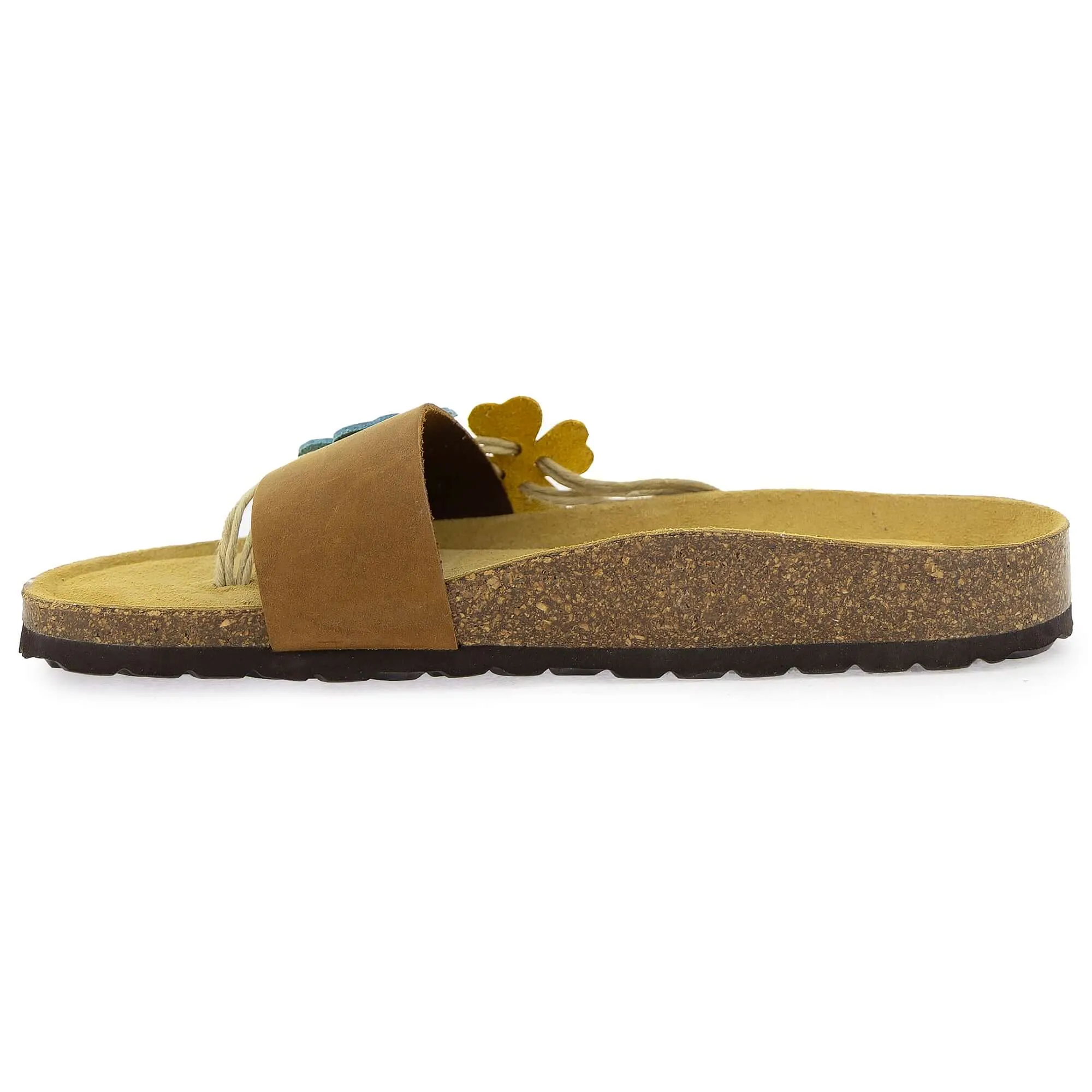 Women's Clover Sandals - Tan Aqua Lemon