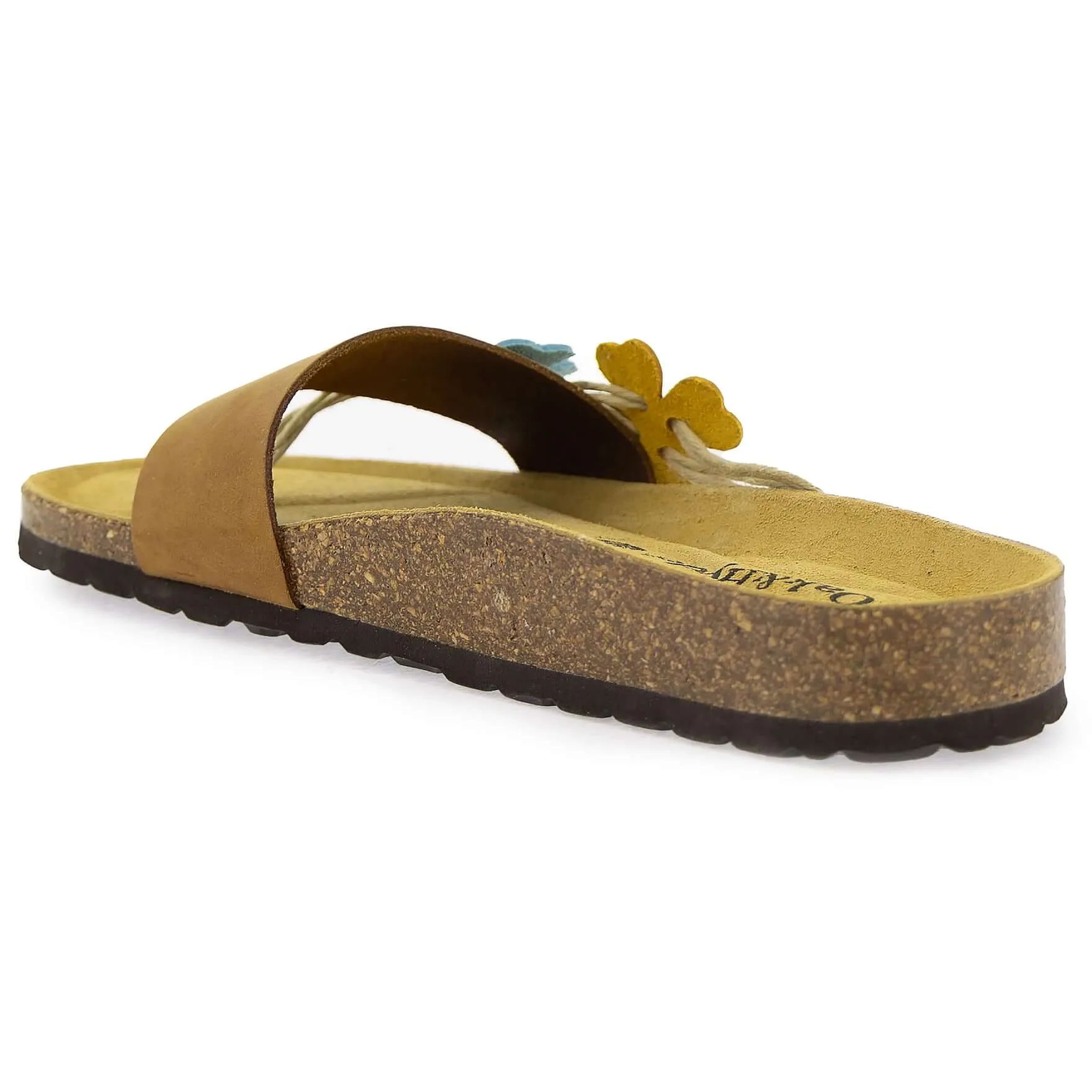 Women's Clover Sandals - Tan Aqua Lemon