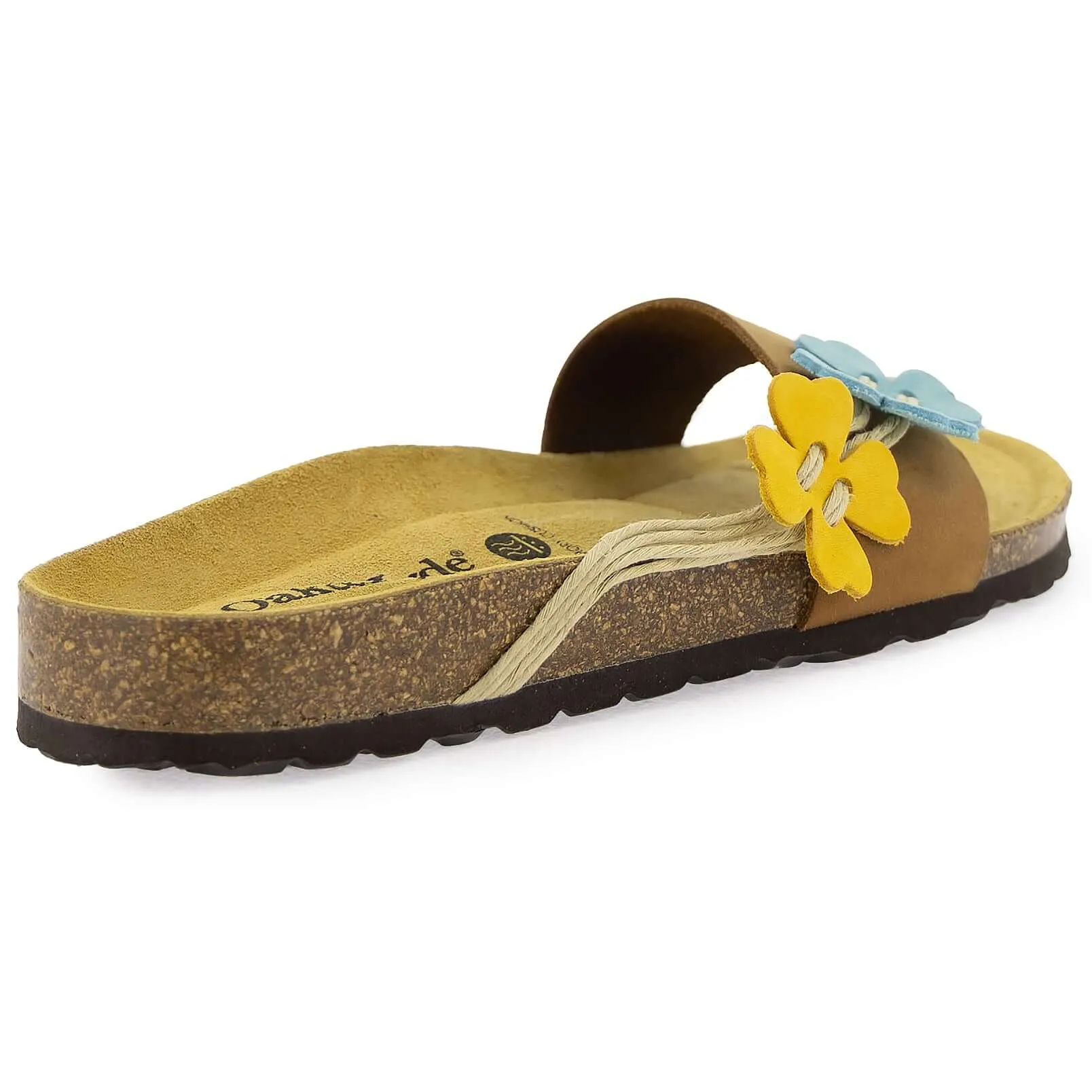 Women's Clover Sandals - Tan Aqua Lemon